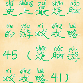 史上最烧脑的游戏攻略45(烧脑游戏攻略41)