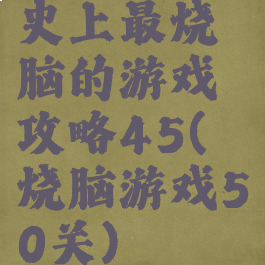 史上最烧脑的游戏攻略45(烧脑游戏50关)