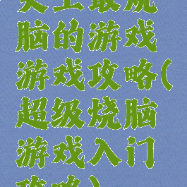 史上最烧脑的游戏游戏攻略(超级烧脑游戏入门攻略)
