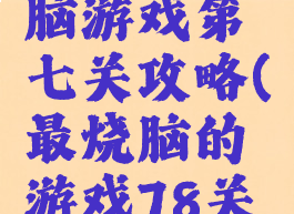 史上最烧脑游戏第七关攻略(最烧脑的游戏78关攻略)
