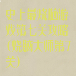 史上最烧脑游戏第七关攻略(烧脑大师第7关)