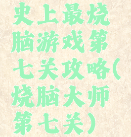 史上最烧脑游戏第七关攻略(烧脑大师第七关)