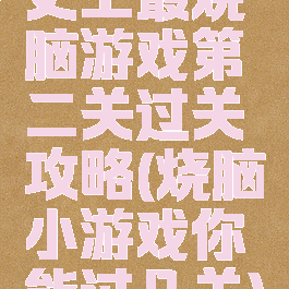 史上最烧脑游戏第二关过关攻略(烧脑小游戏你能过几关)