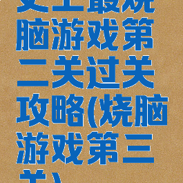 史上最烧脑游戏第二关过关攻略(烧脑游戏第三关)