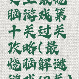 史上最烧脑游戏第十关过关攻略(最囧烧脑解谜游戏12关)