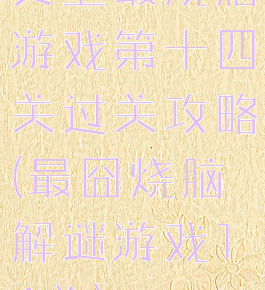 史上最烧脑游戏第十四关过关攻略(最囧烧脑解谜游戏14关)