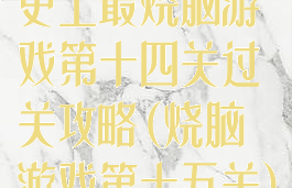 史上最烧脑游戏第十四关过关攻略(烧脑游戏第十五关)