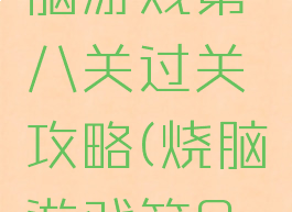 史上最烧脑游戏第八关过关攻略(烧脑游戏第8关)