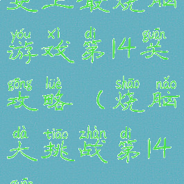 史上最烧脑游戏第14关攻略(烧脑大挑战第14关)