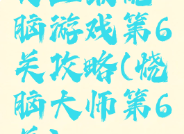 史上最烧脑游戏第6关攻略(烧脑大师第6关)