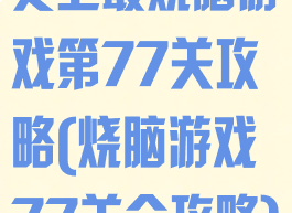 史上最烧脑游戏第77关攻略(烧脑游戏77关全攻略)
