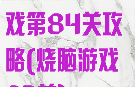 史上最烧脑游戏第84关攻略(烧脑游戏93关)