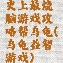 史上最烧脑游戏攻略帮乌龟(乌龟益智游戏)