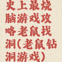 史上最烧脑游戏攻略老鼠找洞(老鼠钻洞游戏)