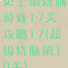 史上最烧脑游戏17关攻略17(超级烧脑第18关)