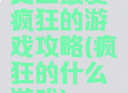 史上最爱疯狂的游戏攻略(疯狂的什么游戏)