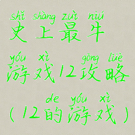 史上最牛游戏12攻略(12的游戏)