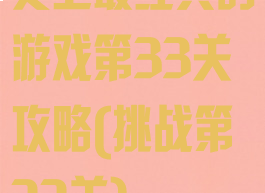 史上最经典的游戏第33关攻略(挑战第33关)