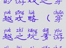 史上最坑爹的游戏之穿越攻略(穿越之坑爹游戏类似小说)