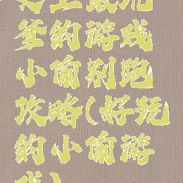 史上最坑爹的游戏小偷别跑攻略(好玩的小偷游戏)