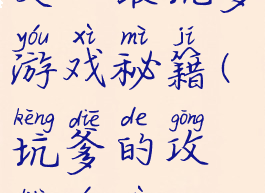 史上最坑爹游戏秘籍(坑爹的攻略游戏)