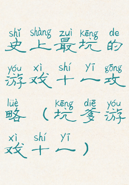 史上最坑的游戏十一攻略(坑爹游戏十一)