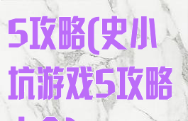 史上最坑游戏5攻略(史小坑游戏5攻略大全)