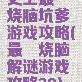 史上最囧烧脑坑爹游戏攻略(最囧烧脑解谜游戏攻略39)