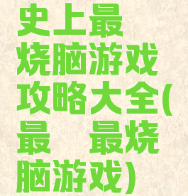 史上最囧烧脑游戏攻略大全(最囧最烧脑游戏)