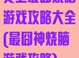 史上最囧烧脑游戏攻略大全(最囧神烧脑游戏攻略)