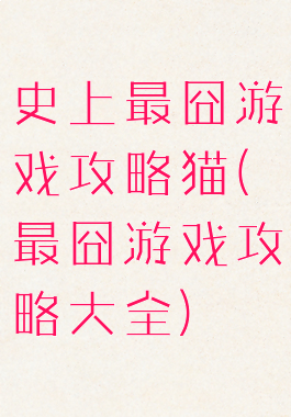 史上最囧游戏攻略猫(最囧游戏攻略大全)