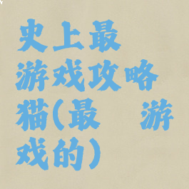 史上最囧游戏攻略猫(最囧游戏的)