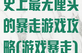 史上最无厘头的暴走游戏攻略(游戏暴走)