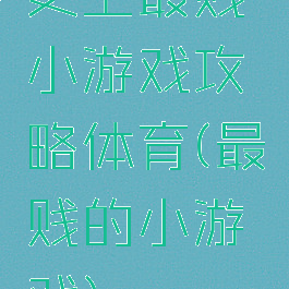 史上最贱小游戏攻略体育(最贱的小游戏)