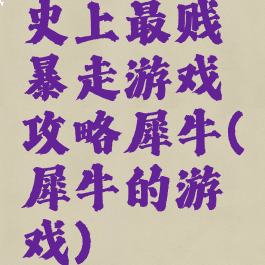 史上最贱暴走游戏攻略犀牛(犀牛的游戏)