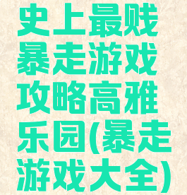 史上最贱暴走游戏攻略高雅乐园(暴走游戏大全)