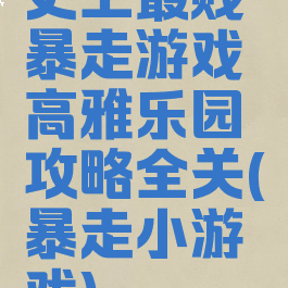 史上最贱暴走游戏高雅乐园攻略全关(暴走小游戏)