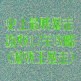 史上最贱暴走游戏17关攻略(游戏王暴走)