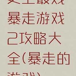 史上最贱暴走游戏2攻略大全(暴走的游戏)