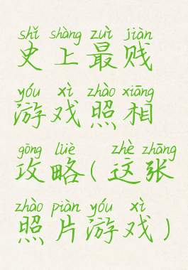 史上最贱游戏照相攻略(这张照片游戏)