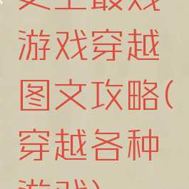 史上最贱游戏穿越图文攻略(穿越各种游戏)