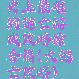 史上最难的逃亡游戏攻略综合篇(大逃亡攻略)