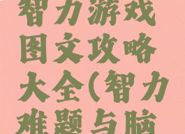 史上最难智力游戏图文攻略大全(智力难题与脑筋游戏)