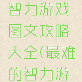 史上最难智力游戏图文攻略大全(最难的智力游戏)