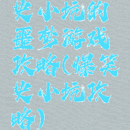 史小坑的噩梦游戏攻略(爆笑史小坑攻略)