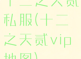 十二之天贰私服(十二之天贰vip地图)