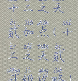 十二之天贰加点(十二之天贰升级攻略)