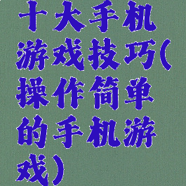 十大手机游戏技巧(操作简单的手机游戏)