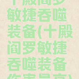 十殿阎罗敏捷吞噬装备(十殿阎罗敏捷吞噬装备伤害最高)