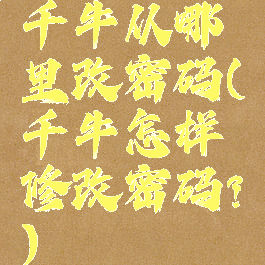 千牛从哪里改密码(千牛怎样修改密码?)